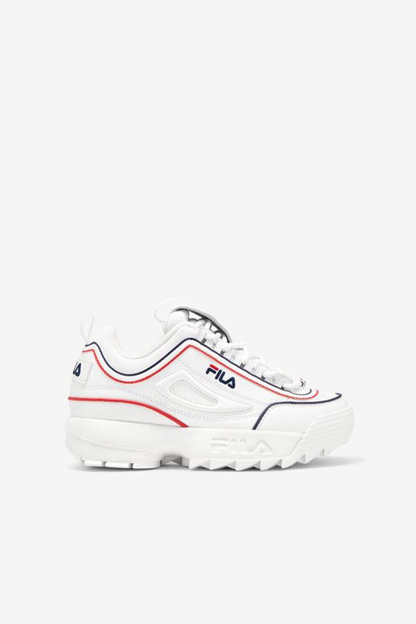 Tênis Fila Rapaz Branco/Azul Marinho/Vermelhas - Fila Disruptor 2 Contrast Piping Loja Online Portug